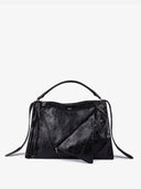 COLLAR L TOP HANDLE BAG - BLACK