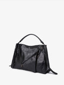 COLLAR L TOP HANDLE BAG - BLACK