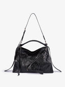 COLLAR L TOP HANDLE BAG - BLACK