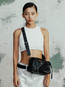 COLLAR MINI TOP HANDLE BAG - BLACK