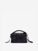 COLLAR MINI TOP HANDLE BAG - BLACK