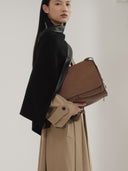 DOUBLE P L MESSENGER BAG - CARAMEL