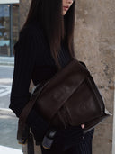 DOUBLE P L MESSENGER BAG - CHOCOLATE