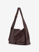 DOUBLE P L MESSENGER BAG - CHOCOLATE