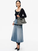 GOGO M HOBO BAG - PEWTER GRAY