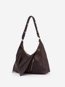 SOFT COLLAR M HOBO BAG - CHOCOLATE