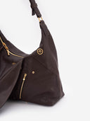 SOFT COLLAR M HOBO BAG - CHOCOLATE