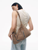 SOFT COLLAR M HOBO BAG - MOCHA