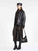 STONE S HOBO BAG - BLACK