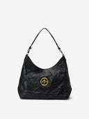 STONE L HOBO BAG - BLACK