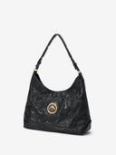 STONE L HOBO BAG - BLACK