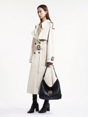 STONE L HOBO BAG - BLACK