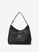 STONE L HOBO BAG - BLACK