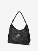 STONE L HOBO BAG - BLACK