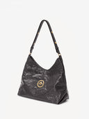 STONE L HOBO BAG - EBONY BROWN