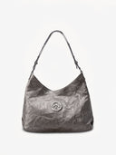 STONE L HOBO BAG - SILVER