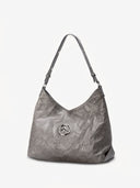 STONE L HOBO BAG - SILVER